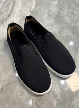 老北京布鞋男士超轻橡塑底布鞋一脚蹬社会人男鞋布底黑鞋子老布鞋