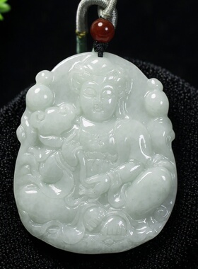 缅甸翡翠A货玉观音吊坠送证