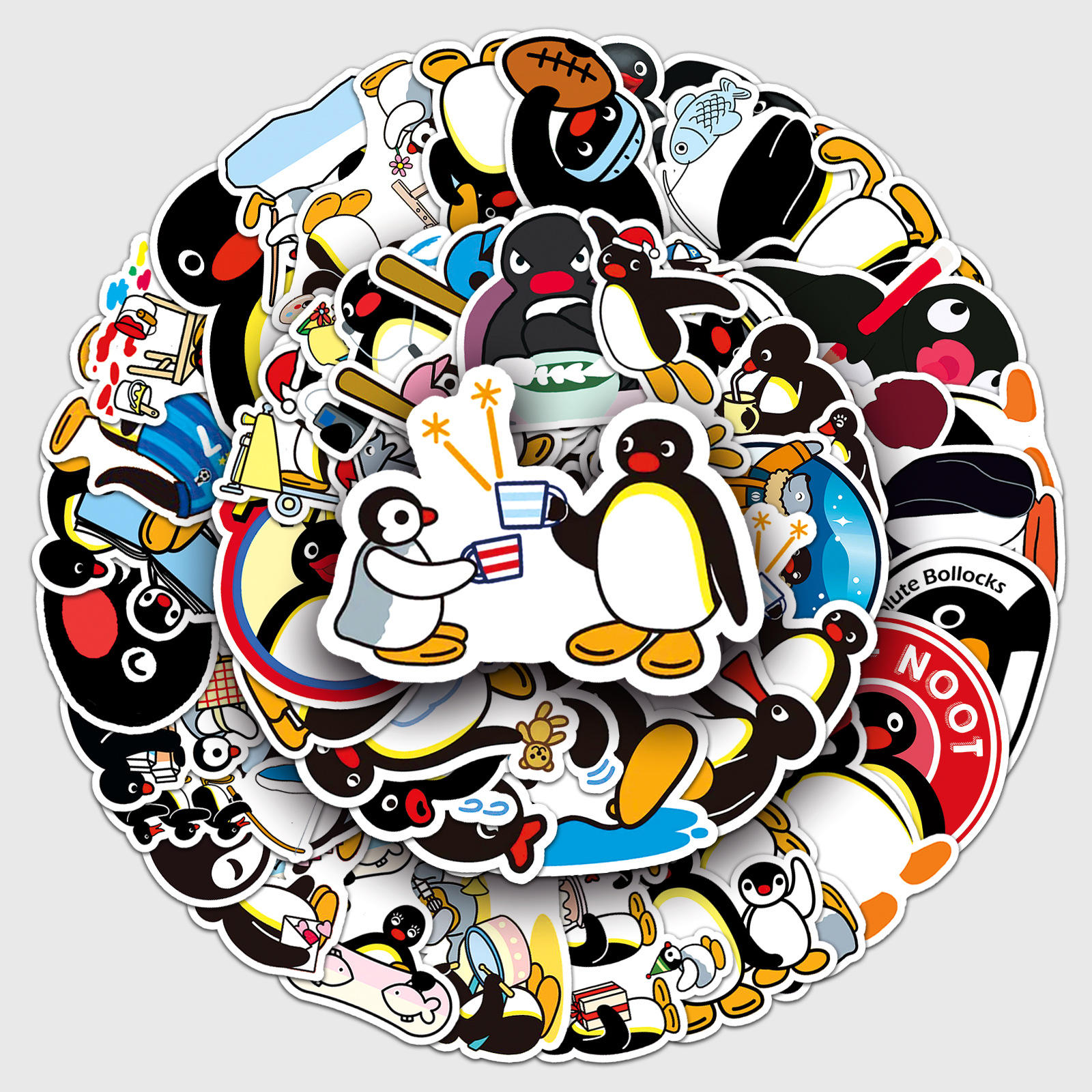 pingu企鹅贴纸卡通ins风可爱防水杯电脑笔记本ipad手机壳装饰贴画