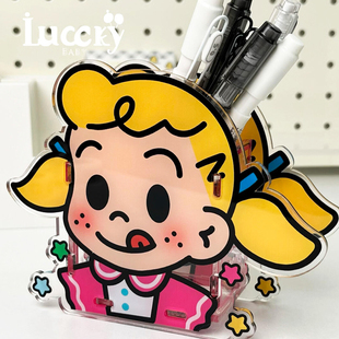 多巴胺原田治笔筒高颜值ins风可爱创意桌面装饰大容量收纳化妆刷