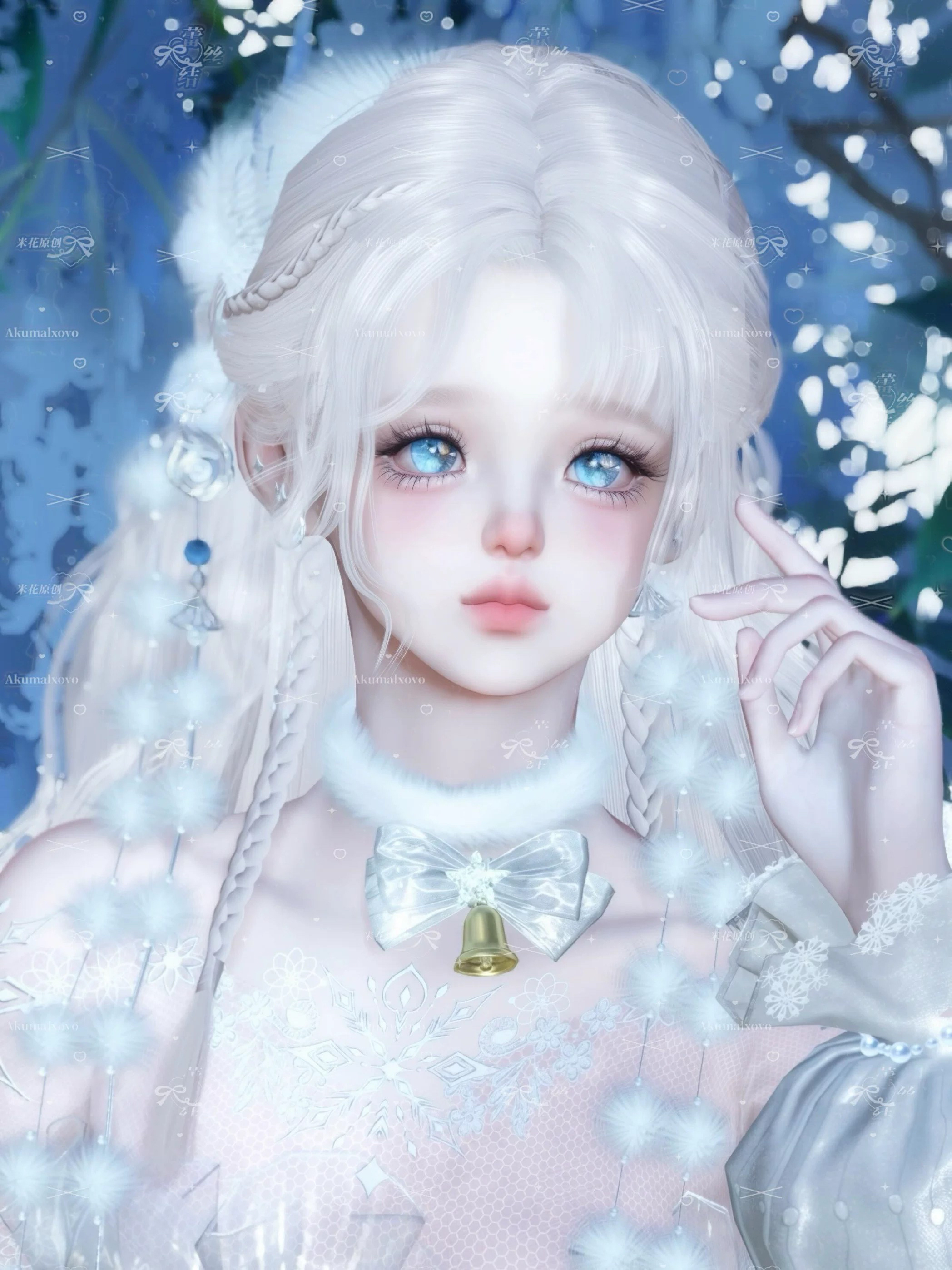 发2 福宝宝 纯白 米花原创 逆水寒手游捏脸全职业女通用 原版