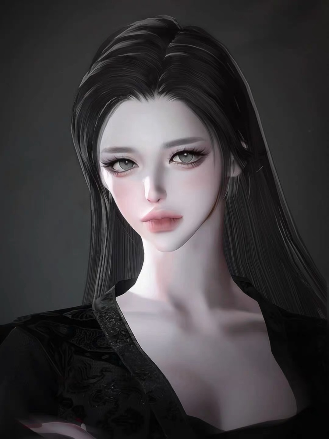 玫瑰河 姐感才是王道 宽肩细腰大胸成女体 逆水寒手游捏脸女通用