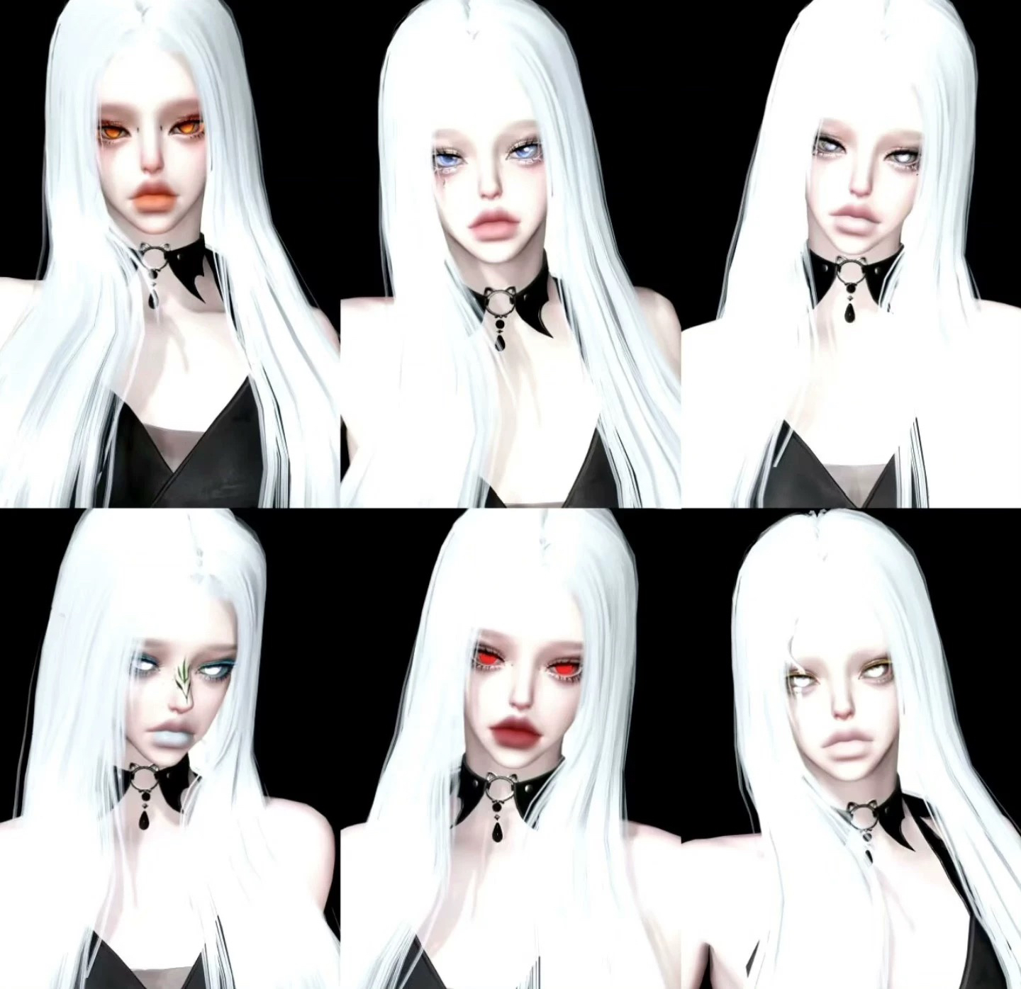 发6 厌世脸 虚拟角色 kkyuu捏脸版  逆水寒手游捏脸女通用 原版