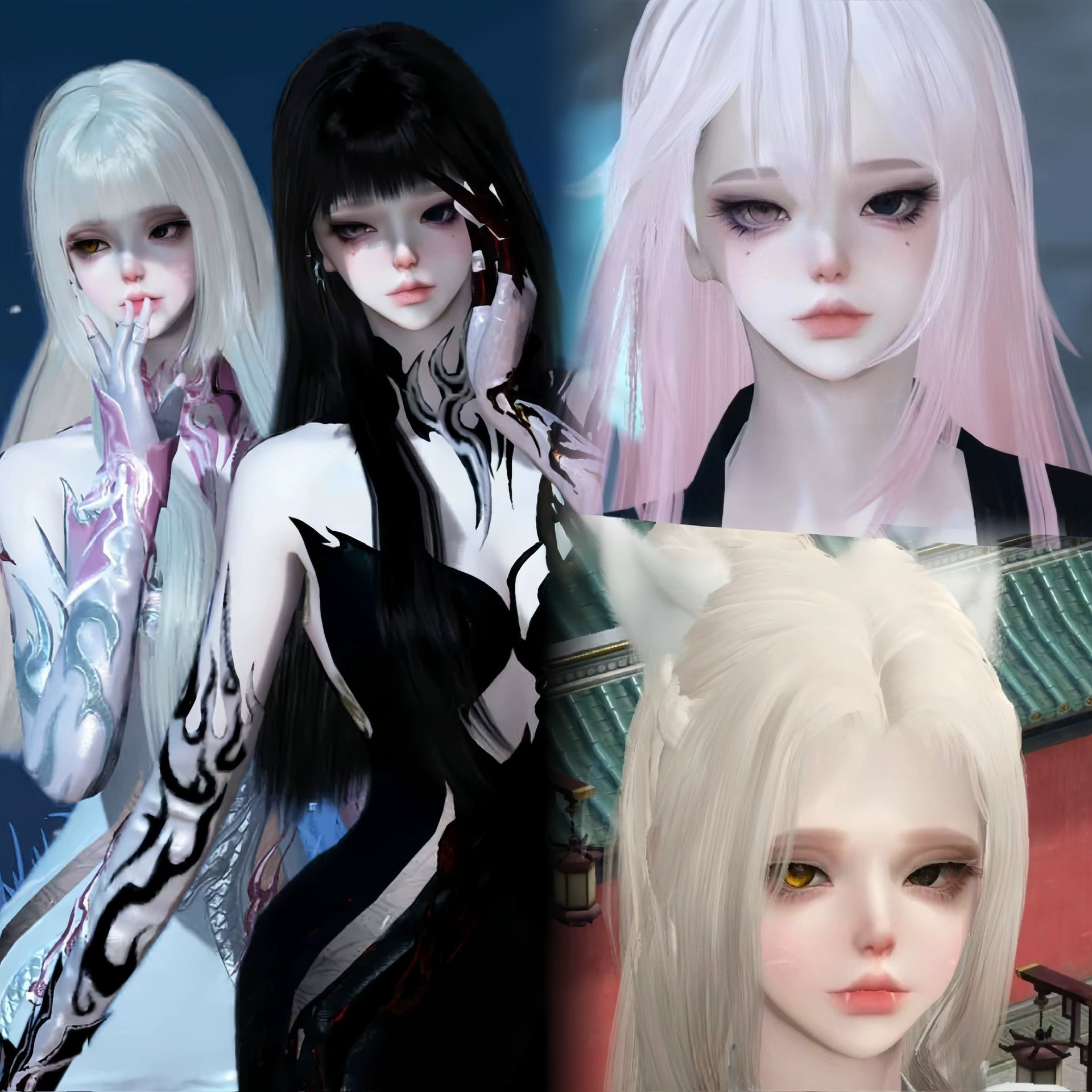 双生 异瞳小猫妮 喵 双妆 泠木香子 逆水寒手游捏脸全职业女通用