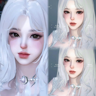 发2 靠近 开口+合唇 亵渎物 逆水寒手游捏脸全职业女通用 原版