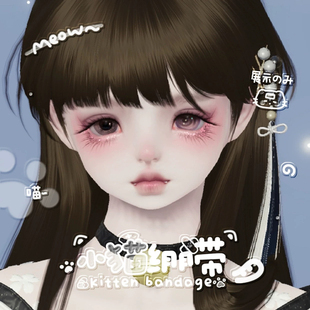 小莓 天涯明月刀手游少女捏脸数据 超萌小尖牙 小猫绷带 赛季经典