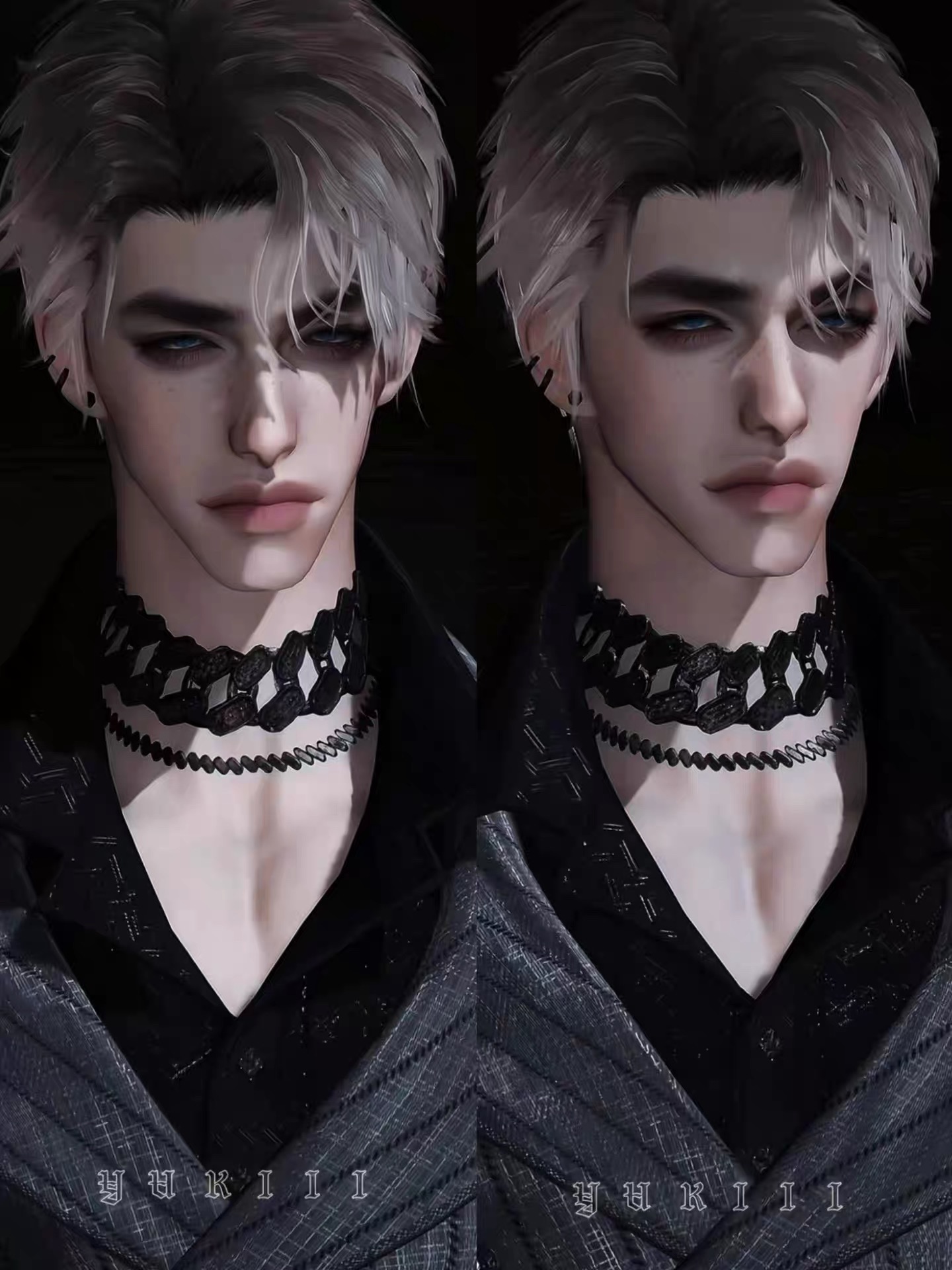 3款 走召牛 YUKIII 逆水寒手游捏脸男通用