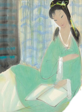 近现代林风眠仕女图国
