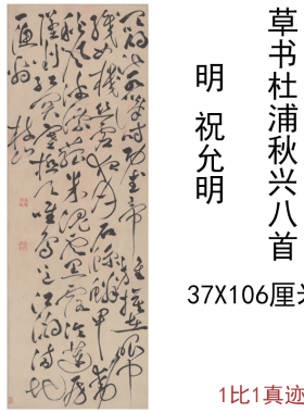 祝允明草书杜浦秋兴八首