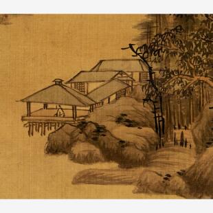 清 王鉴远山岗峦图仿黄子久山水图古代字画高清数字微喷装饰临摹