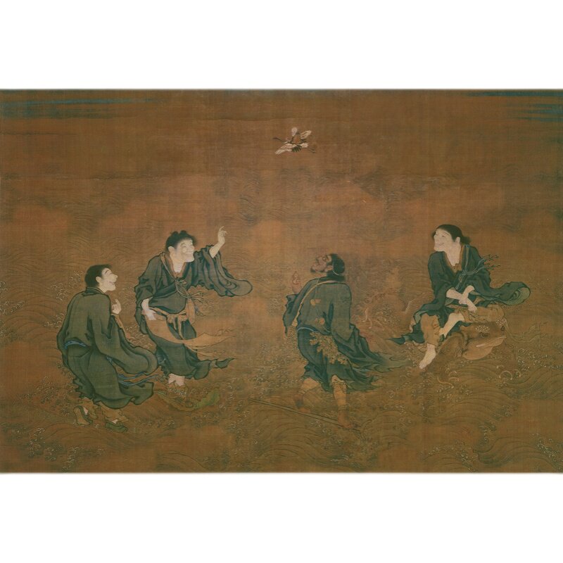 11明商喜四仙拱寿图李