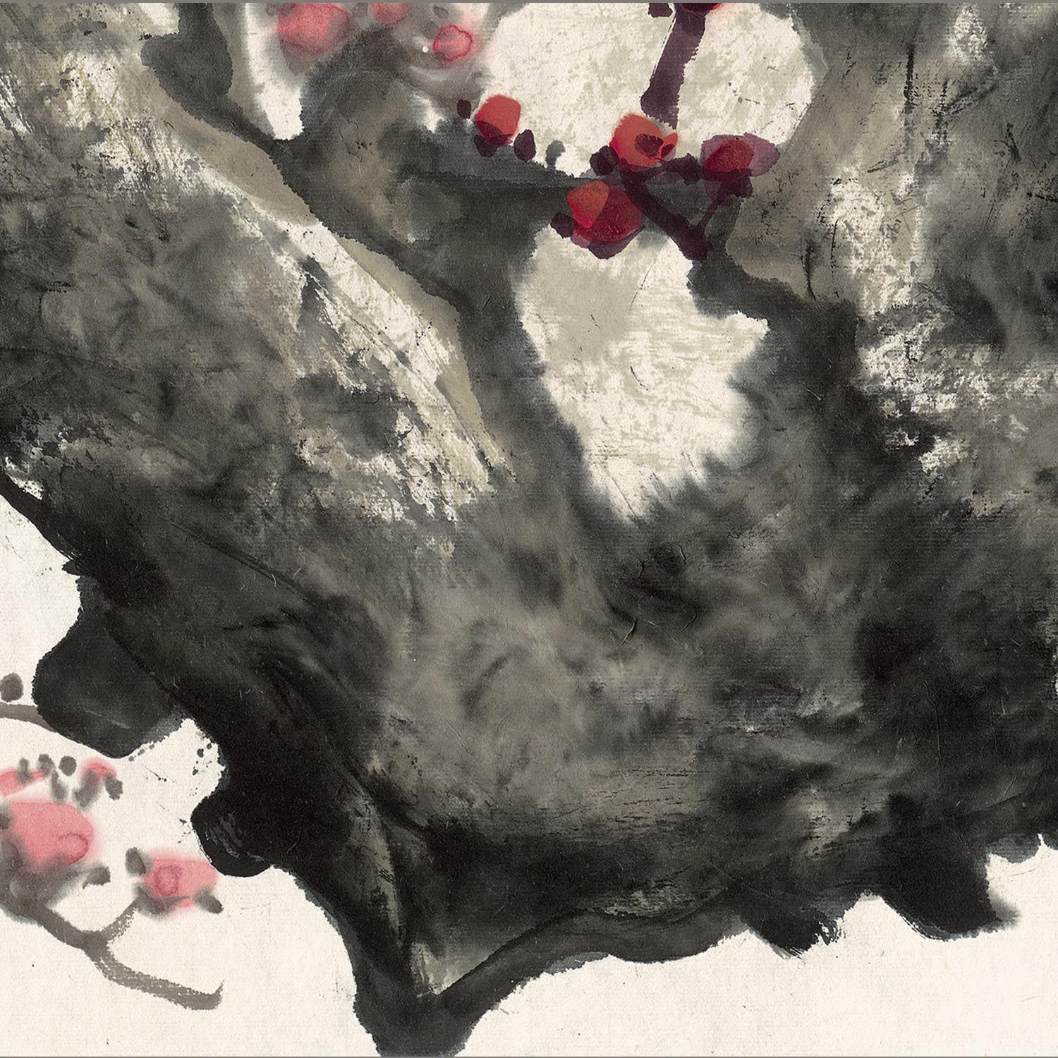 王成喜 铁古梅纸本墨笔梅花水墨国画中式客厅横幅背景墙装饰画