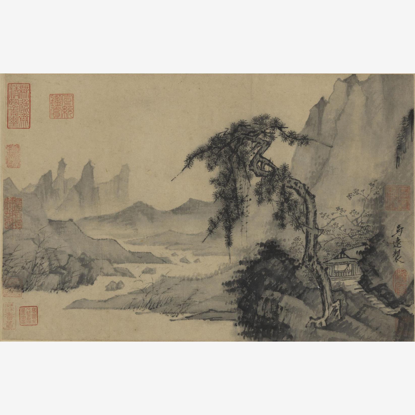 马远松溪清眺图名画高