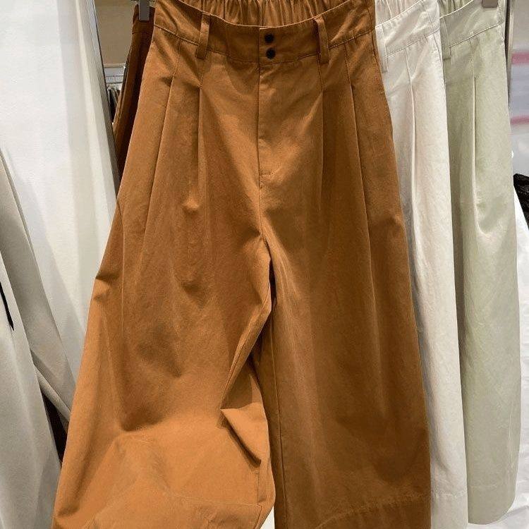 时髦韩系高腰简约风高级阔腿裤女款2025春夏季直筒气质休闲九分裤,女装/女士精品,休闲裤,淘宝优惠券,粉丝福利购,淘宝优惠卷
