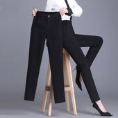 裤 显瘦直筒女士裤 女春秋2025新款 高腰夏季 子 黑色休闲西裤 弹力西装