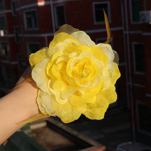 广场舞手花羽毛表演道具手腕花