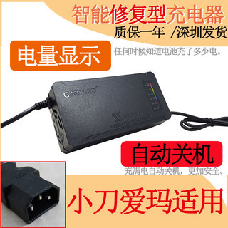 爱玛小刀适用电动车电瓶充电器48V12AH20AH60V72自动断电通用