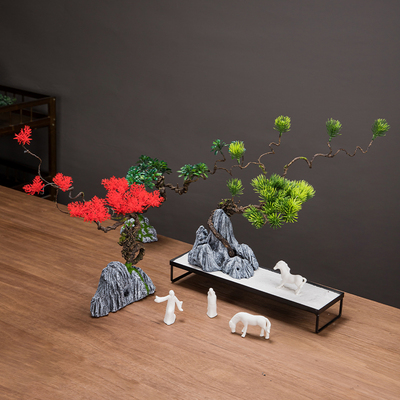 仿真花绿植迎客松柜台布景