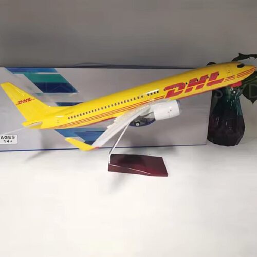 飞机模型树脂飞机47cm飞机模型B737DHL航模客机模型玩具带起落架