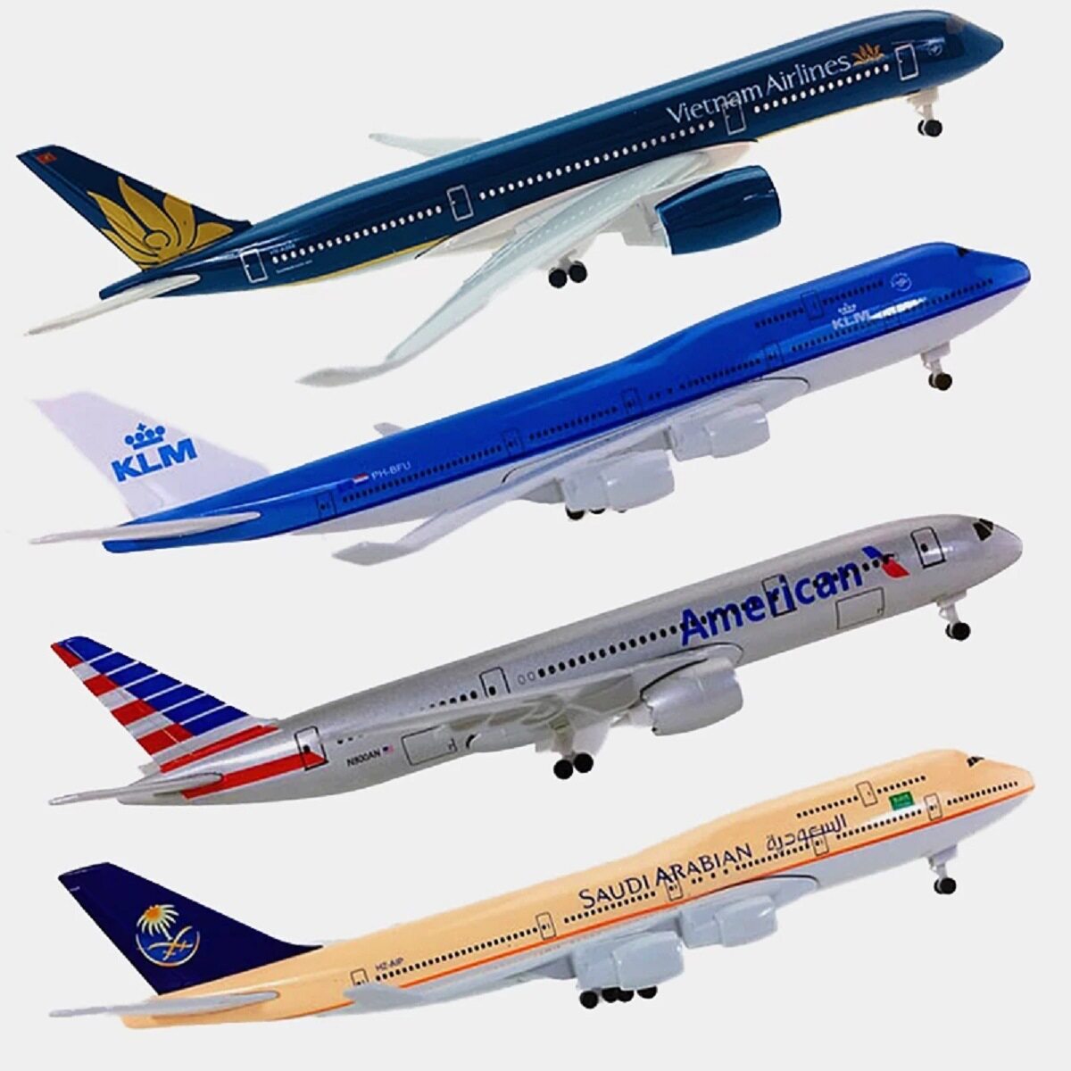 飞机模型20CM仿真B787飞机模型带轮子摆件 美联合B787航模礼品