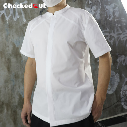 多米来厨师工作服短袖男饭店餐饮后厨房衣服酒店西餐厅工装厨师服