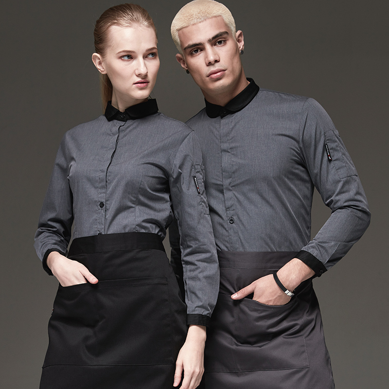 服务员长袖短袖工作服工作服饭店