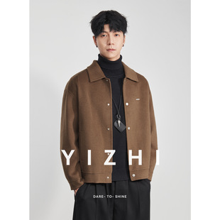 高端短款 亦止 2025新款 毛呢夹克外套男秋冬季 双面羊毛大衣 潮范