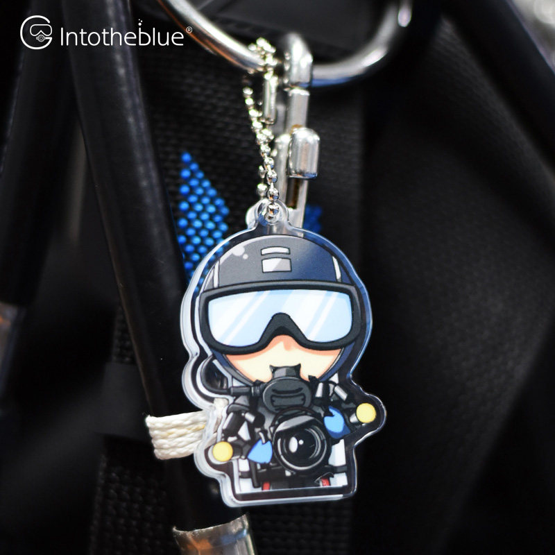 intotheblue 灯哥户外背包挂件钥匙扣 潜水员车挂可爱卡通钥匙链