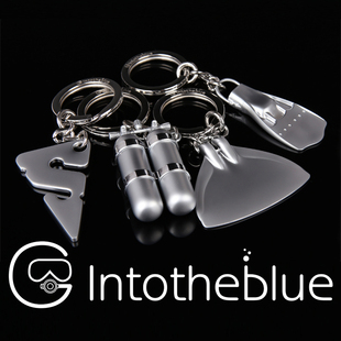 Intotheblue潜水员新款 金属专属情怀钥匙圈锌合金钥匙扣潜水周边