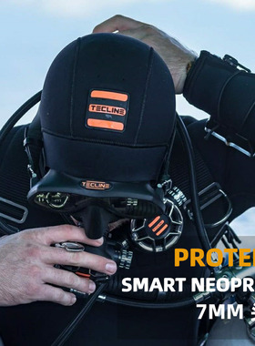 TECLINE PROTERM 智慧氯丁橡胶潜水头套 7MM适用于秋冬冰潜穿脱
