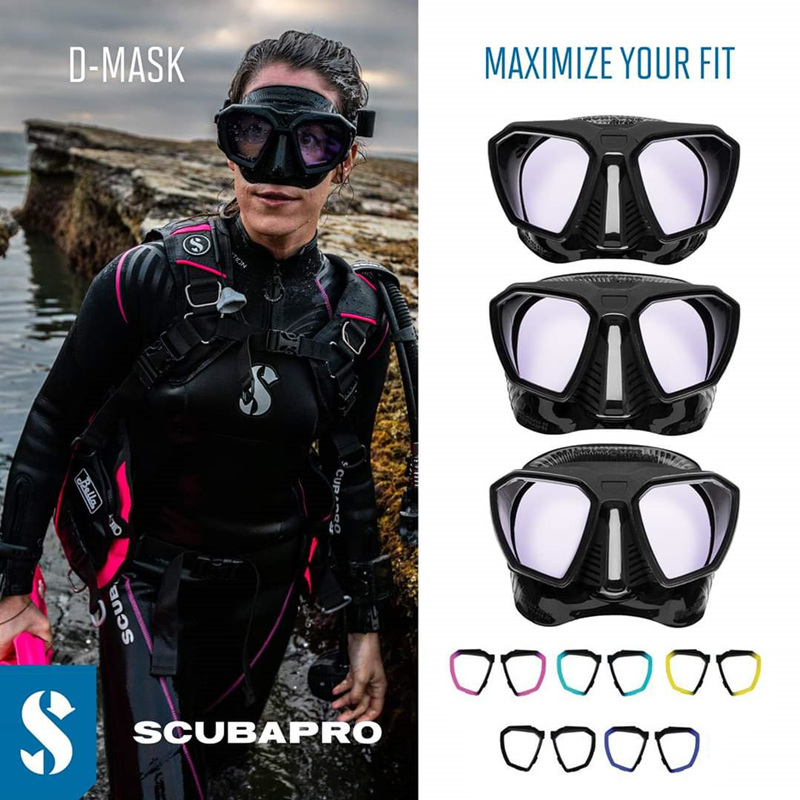 Scubapro D-MASK 新款自由潜水镜 深潜水肺面镜 可配近视换镜框