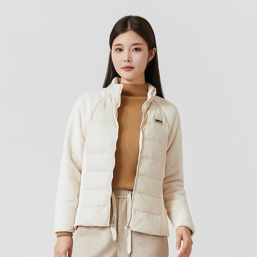 奥粒绒羽绒服女冬季新款户外运动瑜伽健身贴身内搭修身拼接外套