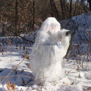 荒野大冒险CS吃鸡游戏服冬季雪地白丝毛吉利服户外观鸟摄影服