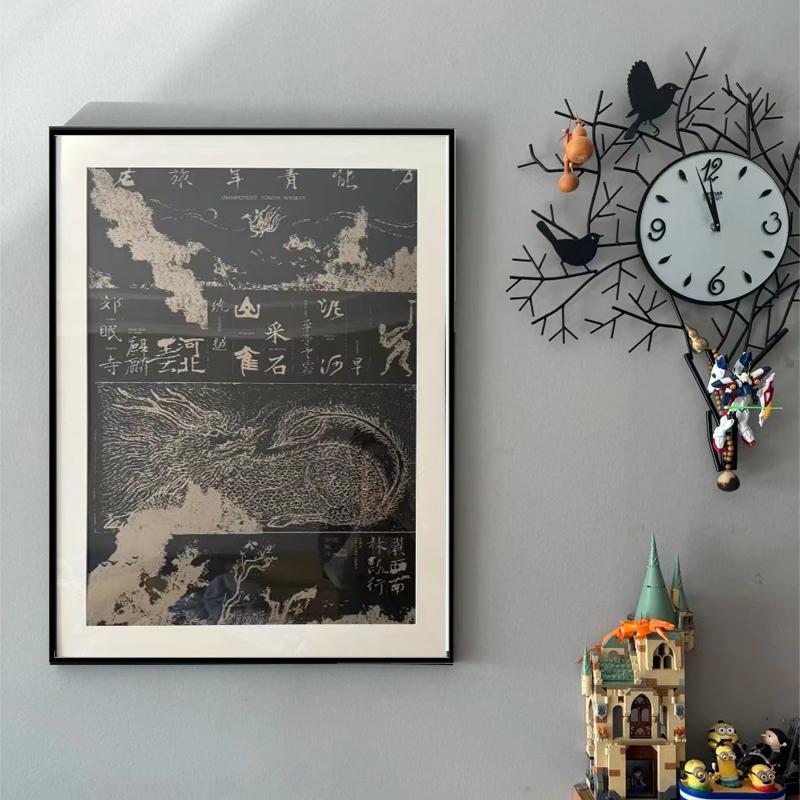 万青海报框双面透明铝合金实木框