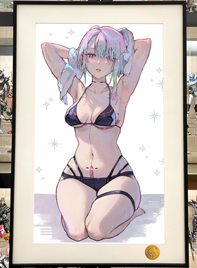 星空《跪姿露西》Lucy赛博朋克边缘行者Cyberpunk马丁内斯装饰画