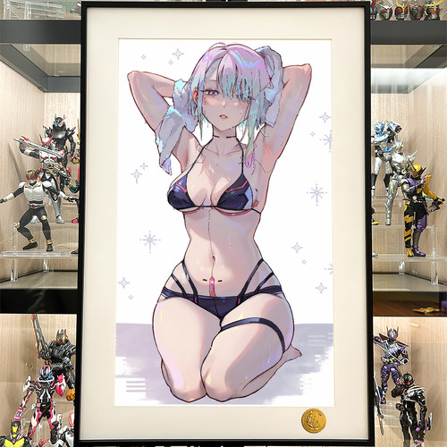 星空《跪姿露西》Lucy赛博朋克边缘行者Cyberpunk马丁内斯装饰画