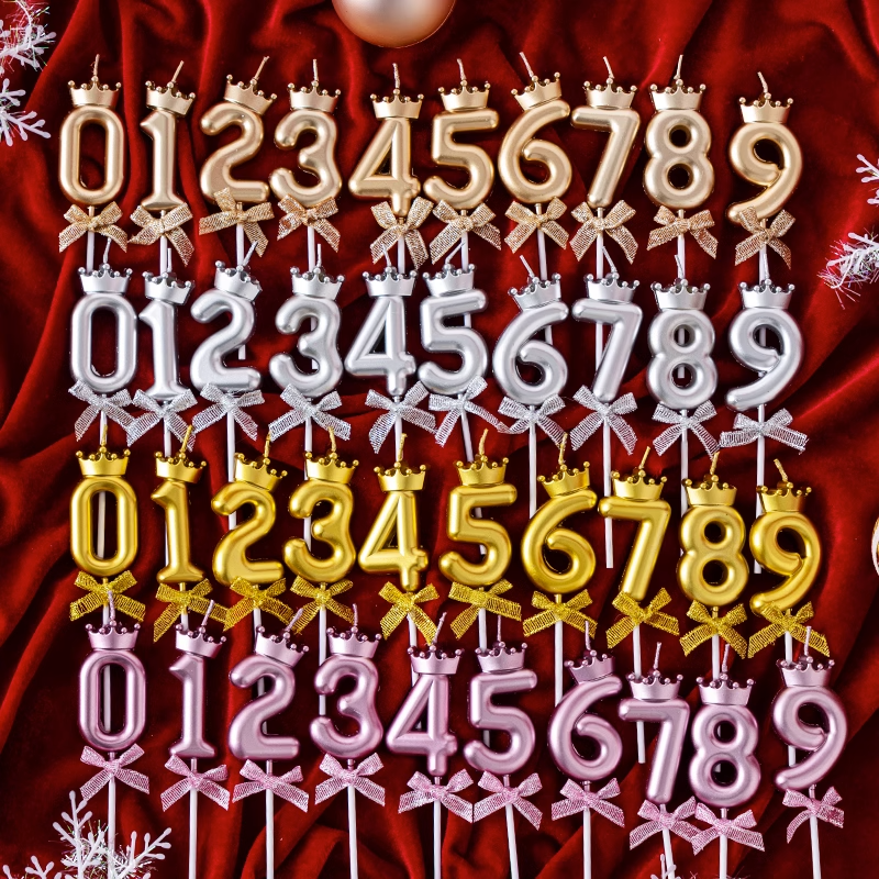 网红皇冠蝴蝶结0-9数字蜡烛插件