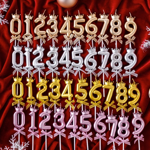 网红皇冠蝴蝶结0-9数字蜡烛插件