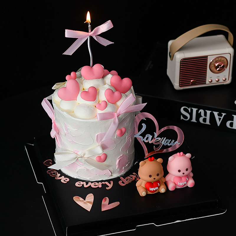 网红2.14情人节蛋糕装饰粉色告白小熊情侣摆件love亚克力爱心插牌,节庆用品/礼品,节日装扮用品,淘宝优惠券,粉丝福利购,淘宝优惠卷