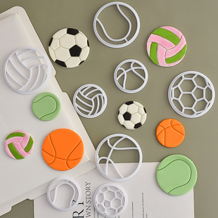 糖堡森林篮球足球网球翻糖切模网红男孩男生甜品生日蛋糕烘焙模具