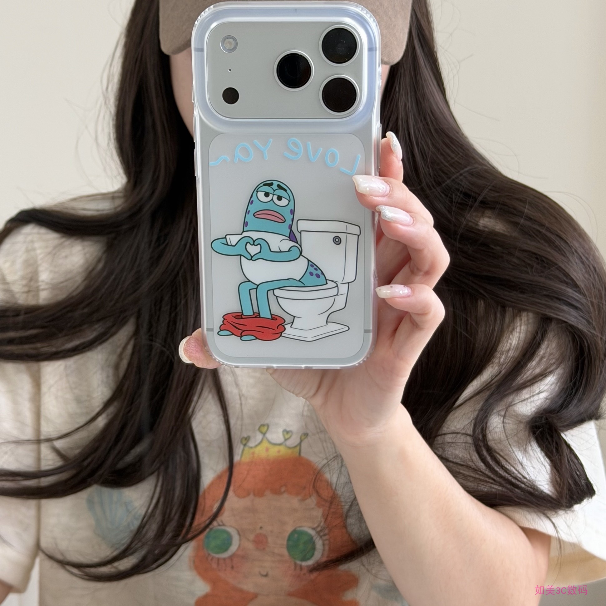 搞怪坐马桶比心比奇堡小丑鱼适用苹果17promax手机壳iphone16pro新款17女17pro卡通15pro全包防摔硅胶手机套