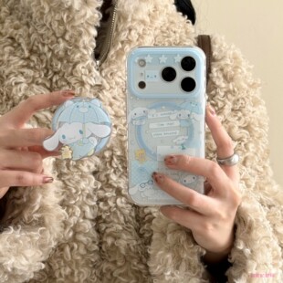 可爱雨伞大耳玉桂狗磁吸支架适用苹果17promax手机壳iphone17新款16pro保护套14女款13全包防摔15双层卡通