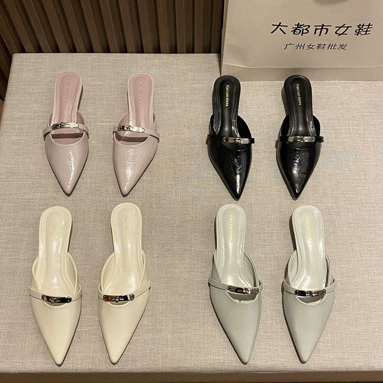 包头半拖鞋女温柔凉鞋女尖头外穿