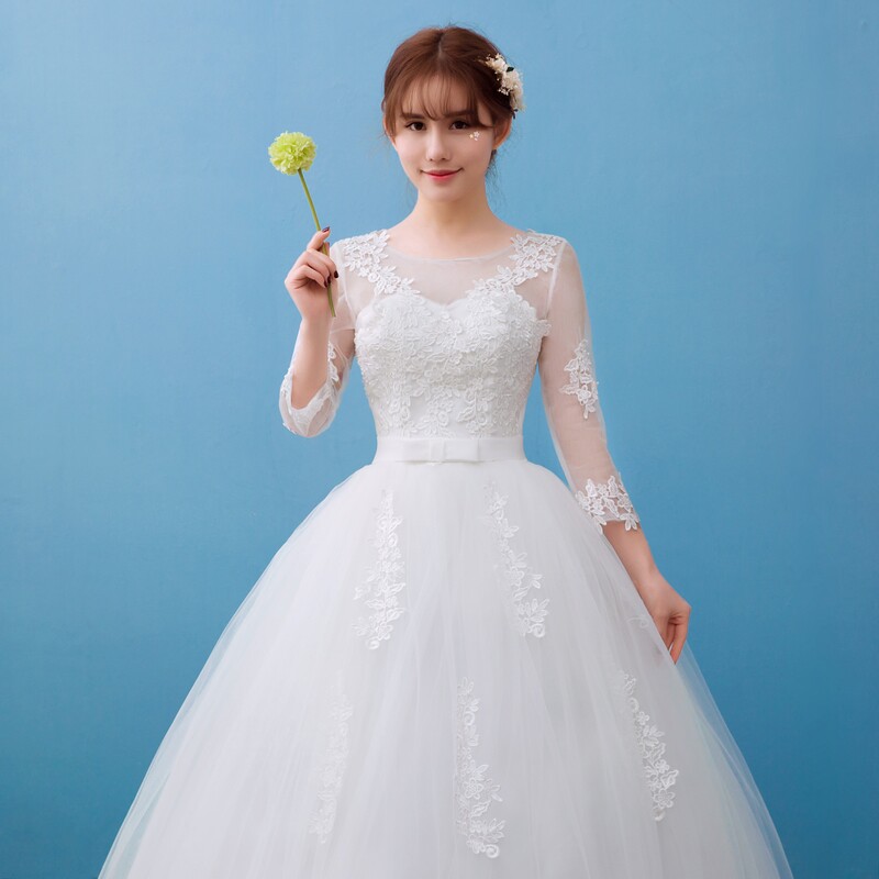 奢华一字肩圆领中袖修身显瘦婚纱礼服2020新娘新款欧式宫廷大码女在类目 女装/女士精品, 婚纱/旗袍/礼服, 婚纱中 - 来自Buy2taobao.com提供专业的淘宝代购服务