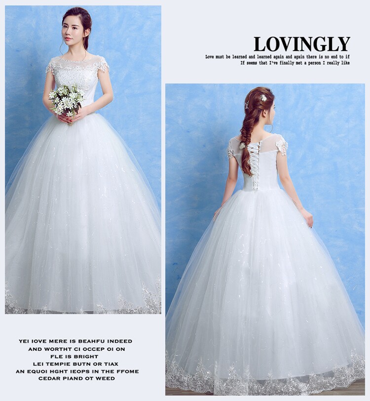 2019 winter bride new pattern Lace Off Shoulder T-shirts Wedding dress Korean Self cultivation Show thinin the Women's clothing/Boutique , Wedding/Cheongsam/Formal dress , Wedding  category - from Buy2taobao.com to provide professional Taobao agent buy service
