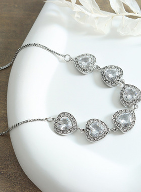 新韩剧同款温柔ins小从跨境锆石守护甜心爱心项链不掉色饰品