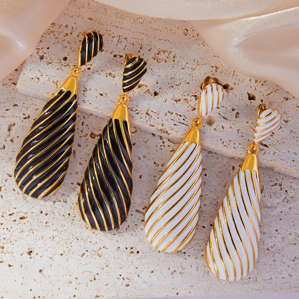 波西米亚新款螺纹水滴吊坠耳环铜镀18k金ins轻奢百搭耳饰,饰品/流行首饰/时尚饰品新,耳环,淘宝优惠券,粉丝福利购,淘宝优惠卷