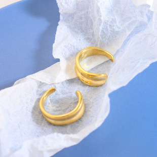 欧美简约不规则C形开口不可调节戒指女钛钢不掉色饰品rings