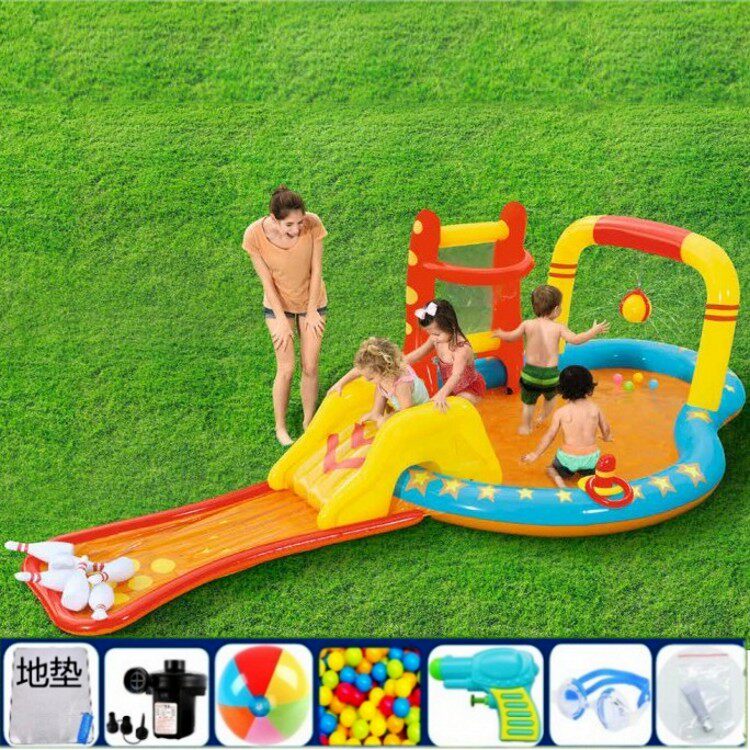 bestway大号充气保龄球抛圈幼儿园游泳池宝宝草坪投篮波波球水池