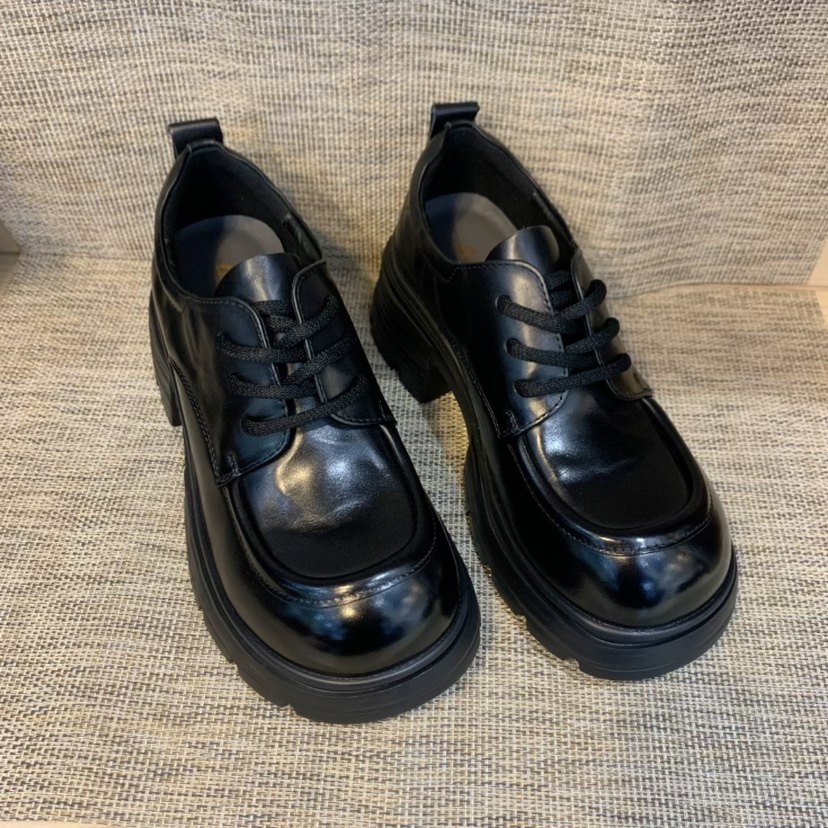 英伦风真皮乐福鞋女2026春新款法式深口单鞋复古厚底粗跟小皮鞋,女鞋,深口单鞋,淘宝优惠券,粉丝福利购,淘宝优惠卷